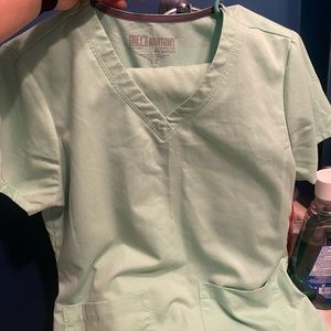 Lime green greys anatomy scrub set